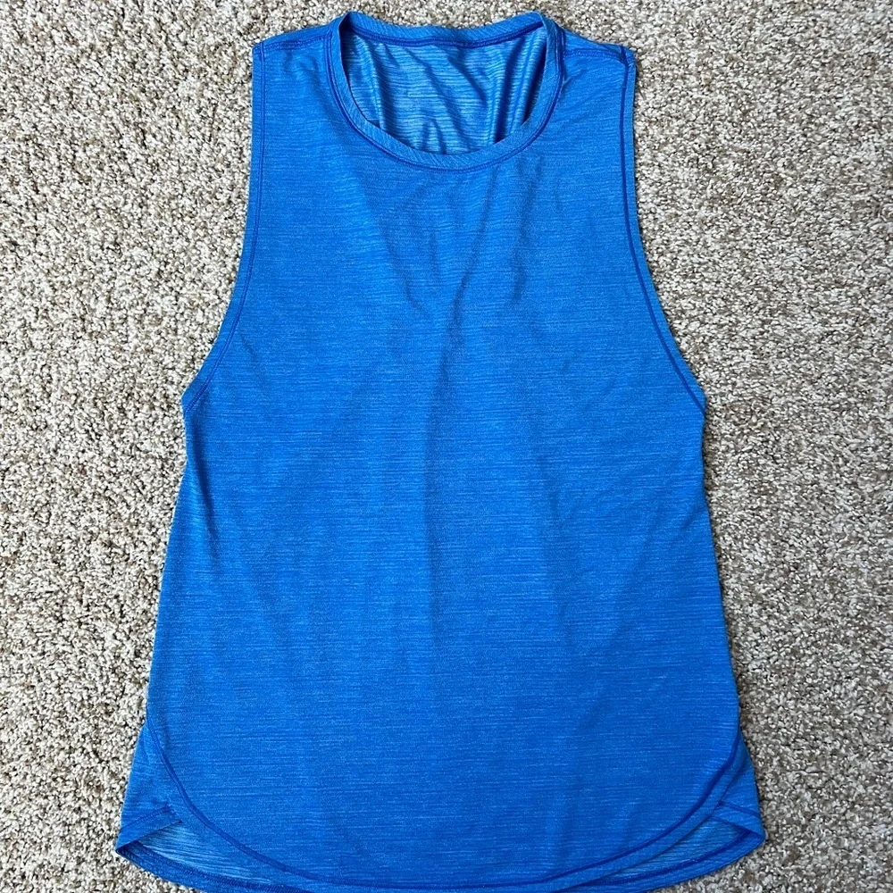 Lululemon In A Cinch Tank Top Heathered Pipe Dream Blue Size 4